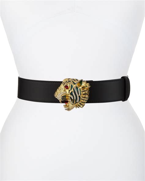 blue silver gucci belt|Gucci belt with tiger buckle.